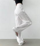 Pin Tuck Tencel Cooling Lightweight Wide Cotton Pants