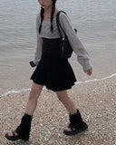 Vtan Strap Pleats Skirt