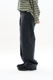 Dark real wide denim pants