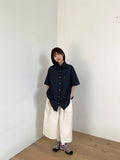 [unisex] Hussy Linen Banding Bermuda Pants