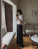eddieroll pleated striped half shirt