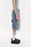 Anaheim distressed bermuda denim pants