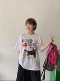 Bellevue Cat Print Oversized Short Sleeve Tee