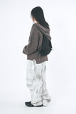 Mild sleeve wamer over knit hood zip-up