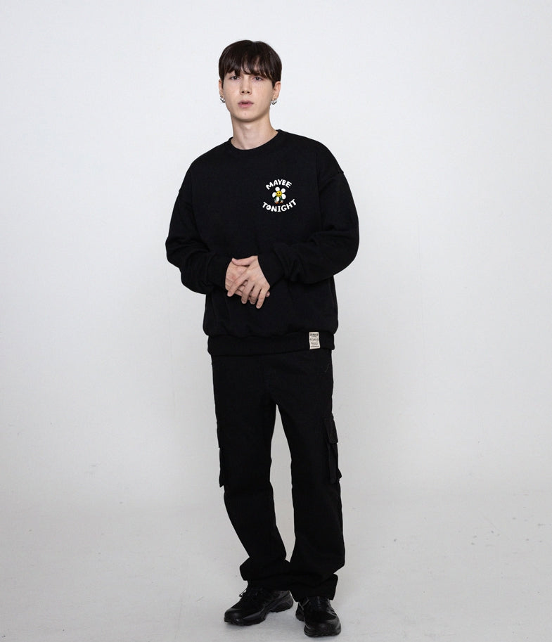 [GRAVER]★MAYBE TONIGHT COMICS FLOWER DRAWING SWEATSHIRT GRAVER(グレーバー) - MAYBETONIGHTコミックフラワー