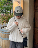 Ruckle cable wool over knit