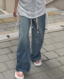 Redo Strap Blue Wide Pants