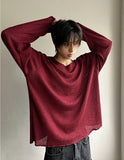See-through wide neck knit