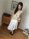 [BAONHAUS] Korine Flower Shirring Sleeveless Blouse