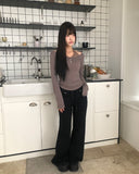 Hiel Low-Rise Bootcut Elastic Pants