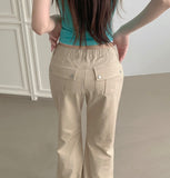 Unique Back Pocket Fluffy Span Cooling Bootcut Pants