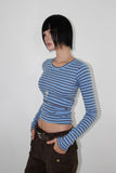 (Brushed) TIE-BACK STRIPE LONGSLEEVE