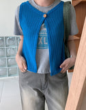 Shinyu two-way button knit vest