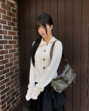 Kuel Strap Buckle Point Shoulder Bag