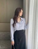 [Jewelry set] Pire Shirring Collar Blouse