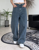 Diple Side Line Wide Denim Pants
