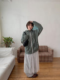 Bomiru Ribbon Hood Check Wind Jumper