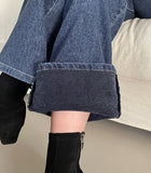 Mikel Span Brushed Two Button Bootcut Denim Pants
