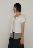 PUNCHING SHORT-SLEEVE CARDIGAN