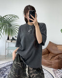 Elo waffle pigment henley neck short sleeve tee