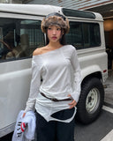 Ut cut layered two-way long sleeve