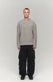 SIDE BUTTON BOUCLE KNIT