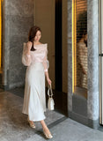 Mud Satin Flare Skirt