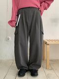 Tooken pin tuck cargo banding slacks