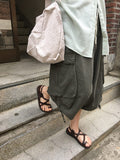 [unisex] Garaki Banding Cargo Cotton Bermuda Pants
