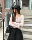 Seni Lace Button Layered Cardigan