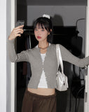 Soap Ribbed Slim Fit Tight Long Sleeve Knit Cardigan