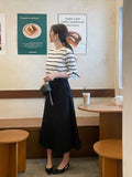 Ilon Layered Ribbon Stripe Three Quarter Knit