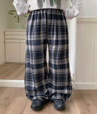 [BAONHAUS] Kenidi Check Banding Wide Pants