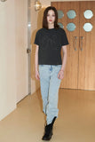 Ribbon Denim Pigment Crop TEE