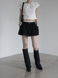 Double-waisted sagging mini skirt