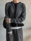 [BAONHAUS] Lorenine Frill Stripe Cardigan
