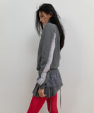 Fur Trim Jersey Zip-up