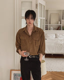 Wooden Stripe Western Crop Shirt