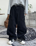 Clue Wide Cargo Denim Pants