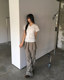 Pedi Stripe Embo Wrinkle Short Sleeve Shirt