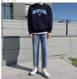 Deep regular denim pants