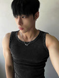 Pigmented Damage Detail Muscle Fit Sleeveless
