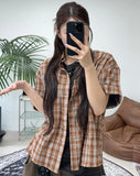 Perry Wrinkle Check Short Sleeve Shirt