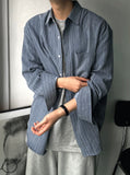 Ruff pattern striped shirt