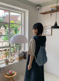 Tsukota ribbon denim backpack