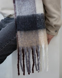 Tassel Wool Maxi Check Muffler