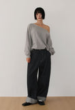 RAW TWO-TUCK WIDE DENIM