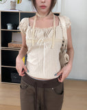 Yudee Dot Puff Short Sleeve Set