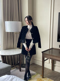 Gnut Frill Velvet Jacket Skirt Set