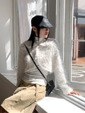 [MADE] Petyl Sailor Crop Mongle Fur Hook Cardigan